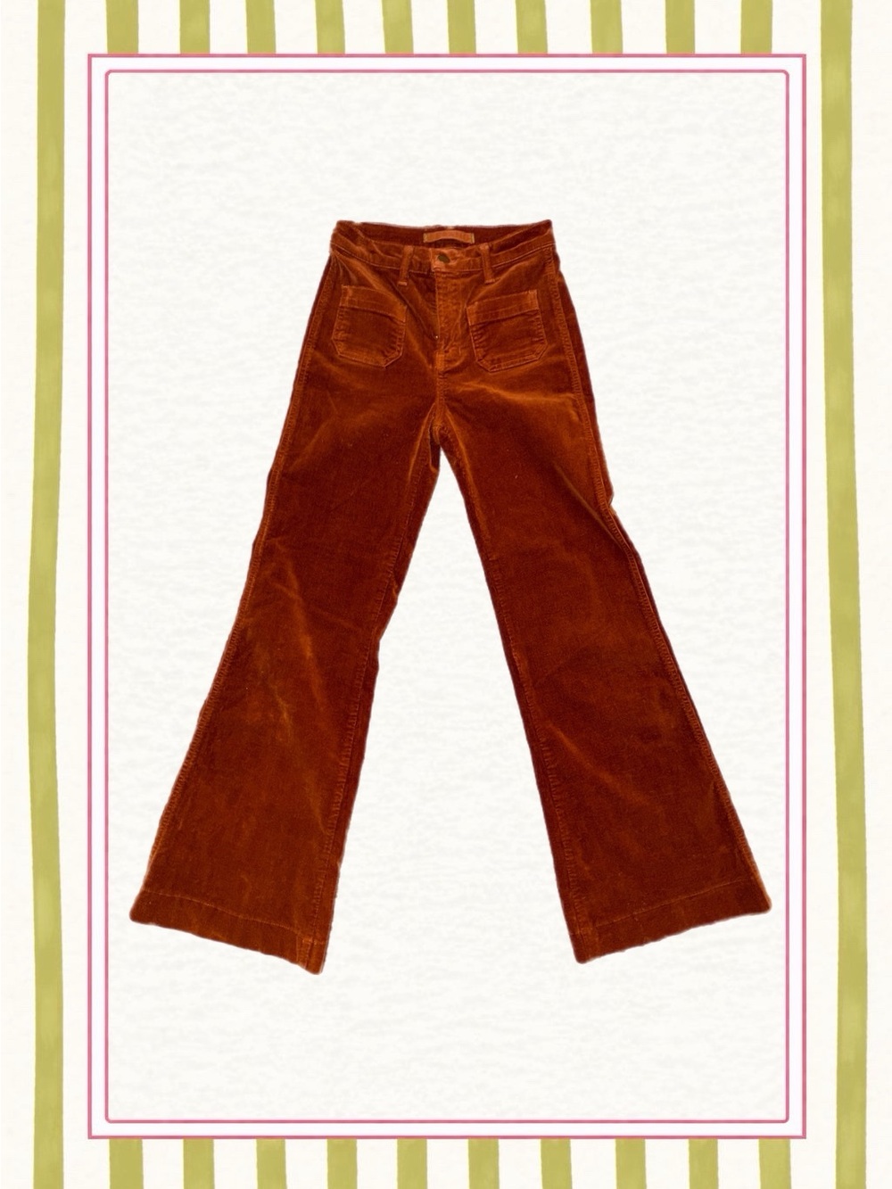 J Brand - High Waist Terra Cotta Corduroy Pants - Size 24